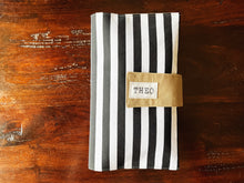 Load image into Gallery viewer, personalized black and white striped diaper clutch
