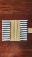 Load and play video in Gallery viewer, Navy Blue and White Vertical Stripe Diaper Clutch
