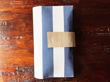 Load image into Gallery viewer, personalized navy and white striped diaper clutch
