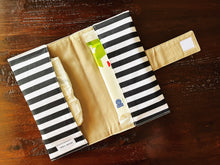 Load image into Gallery viewer, Black and White Striped Diaper Clutch
