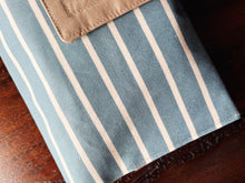 Load image into Gallery viewer, Robin Blue and Cream Stripe Diaper Clutch
