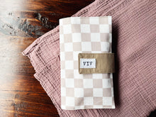 Load image into Gallery viewer, Taupe Checkered Diaper Clutch
