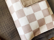 Load image into Gallery viewer, Taupe Checkered Diaper Clutch
