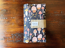 Load image into Gallery viewer, Navy Blue Mushrooms Diaper Clutch
