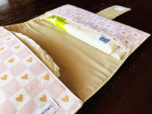 Load image into Gallery viewer, Pink Checkered Hearts Diaper Clutch
