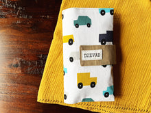 Load image into Gallery viewer, Blue and Turquoise Cars Diaper Clutch
